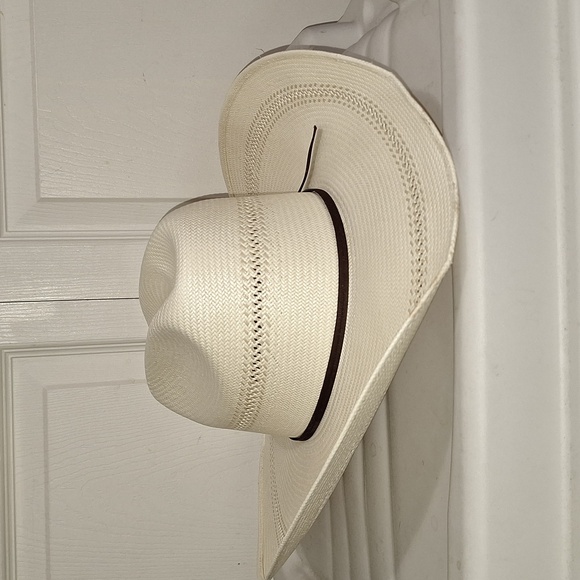 Tony Lama Other - Tony Lama hard straw hat - leather strap - light tan - 7¼